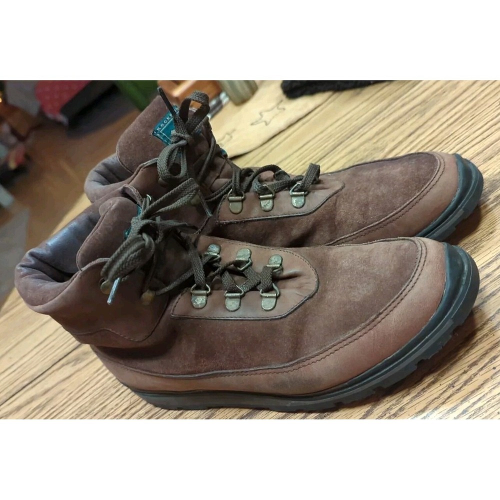 Rockport Vintage Women's 9M Dark Brown Leather Suede Lace Up Hiking Style Boots